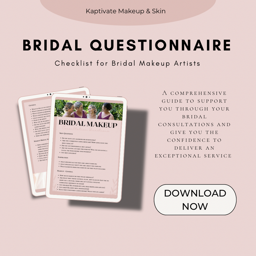 Bridal Trail Consultation Questions (for makeup artists)